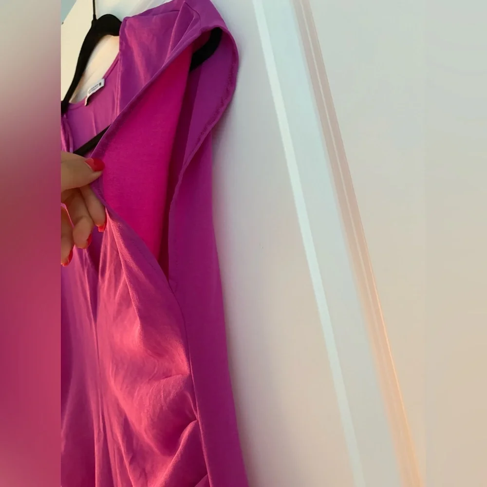 Zara Fuchsia Midi Dress Size M Brand New No Tags - Picture 6 of 9